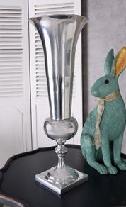 Xl Silver Cup Vase Decorative Cup Floor Vase Metal Vase Flower Vase 62cm