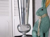 main image for ad Xl Silver Cup Vase Decorative Cup Floor Vase Metal Vase Flower Vase 62cm