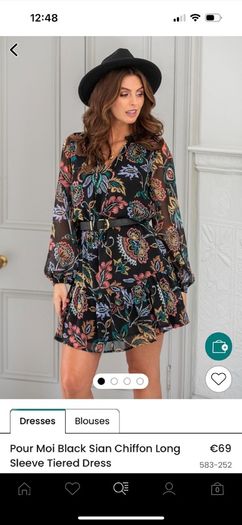 Pour moi black Sian chiffon dress