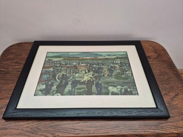 Title: Framed Vintage Dundalk Fair Green Historical Print 16" x 12"