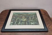 Title: Framed Vintage Dundalk Fair Green Historical Print 16" x 12"