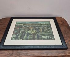 Title: Framed Vintage Dundalk Fair Green Historical Print 16" x 12"