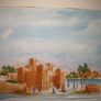 picture watercolour North African scene signed Image 3