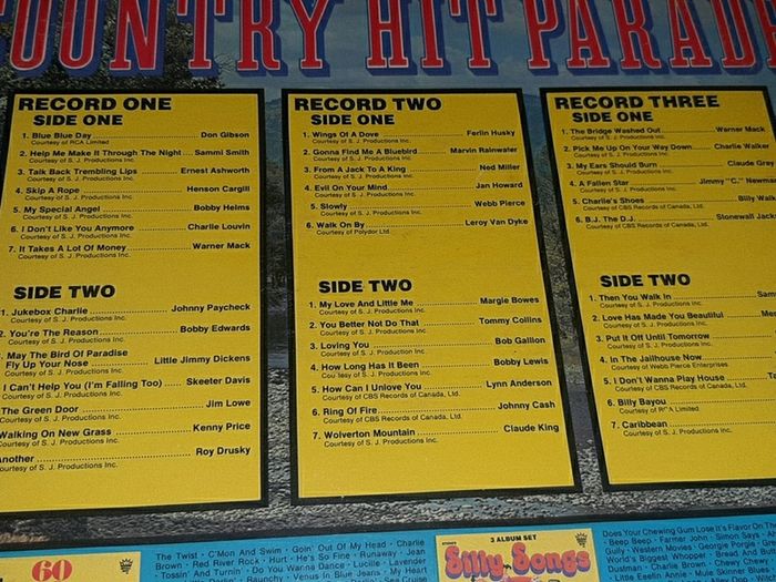 record 3 album set country hit parade