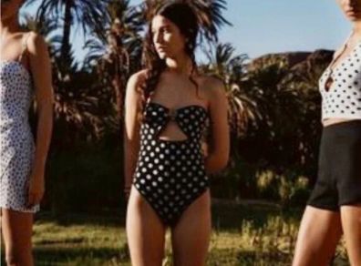 Zara Polka Dot Ring Detail Strapless Bodysuit