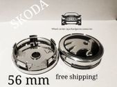 1set (4caps) Black Chrome logo SKODA Octavia Superb Fabia Yeti wheel center cap 5JA601151A 56mm caps