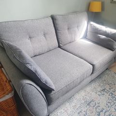 DFS 2 Seater Sofa Couch, French Connection Zinc style. Grey tweed, in very good condition.