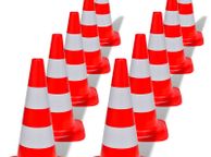 main image for ad 10 Reflective Traffic Cones Red and White 50 cm