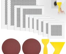 14PCS Wall Repair Patch, 2/4/6 inch Wall Repair Kit, Includes 10 Pcs Self Adhesive Walls Hole Filler Patchs with 2 Sandpaper, 2 Scraper for Fixing Walls & Ceilings