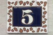 House number - Spanish ceramic tile house number (No. 5)