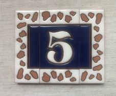 House number - Spanish ceramic tile house number (No. 5)