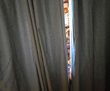 Turquoise Lined Eyelet Curtains. 2 Matching Pairs