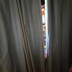 Turquoise Lined Eyelet Curtains. 2 Matching Pairs