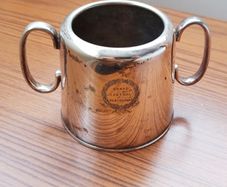 "Grand Central Restaurant"  silver plated two handled sugar bowl  rare made in Sheffield