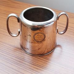 "Grand Central Restaurant"  silver plated two handled sugar bowl  rare made in Sheffield