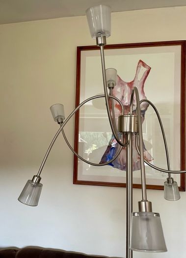 Rare IKEA Kryssbo Medusa Tentacle Jellyfish Stainless Floor Dimmer Accent Lamp