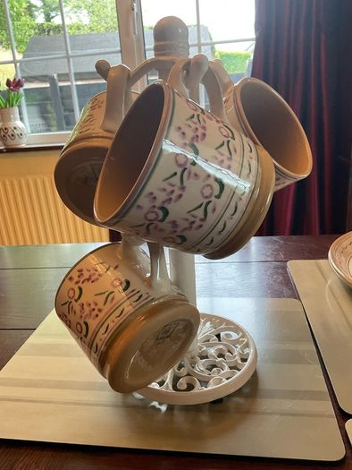 Nicholas Mosse new large lavender mugs land a new cream cast iron mug holder