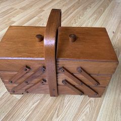 Vintage Wooden Sewing Box