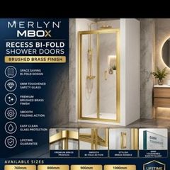 Merlyn mbox resses bifold shower doors brushed brass see below for prices