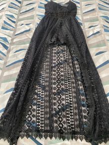 One Size black lace jumpsuit
