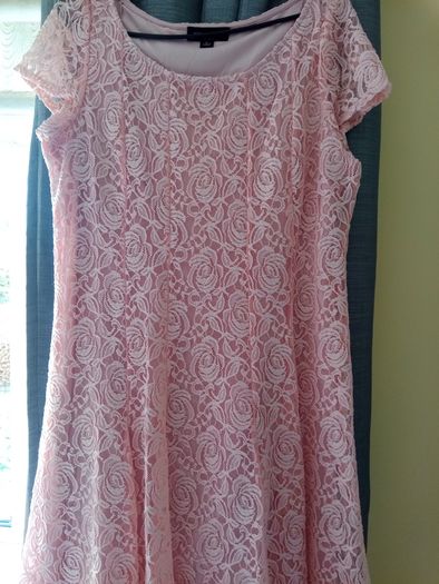 Peach Dress lacy overlay wedding communion