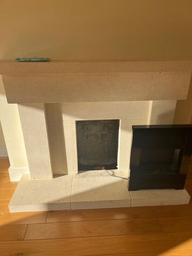 Stone fireplace