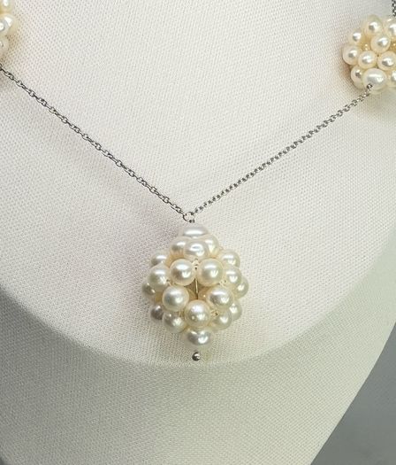 Silver AAA Fresh Water Pearl Necklace (70.00 Ct) - Sterling Silver