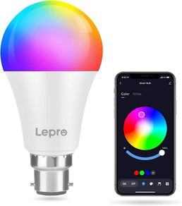 Colour Changing Light Bulb B22, Bluetooth APP Control LED Bulbs Bayonet, Dimmable RGB and White Light, Mood Light for Room Decor, Party and More (FREE POSTAGE)