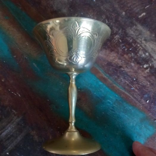 vintage metal goblet