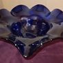 Vintage Hand blown Art Glass Cobalt Blue Serving Bowl Image 4