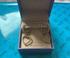 Dottilove 18K Gold Plated Heart Earrings Stainless Steel New In Box