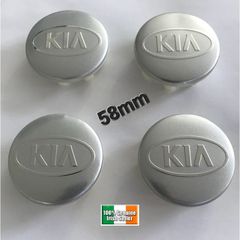 4x KIA Wheel Centre Cap Alloy Hub New Set Of 4 Centre Caps Silver 58mm