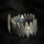 Malachite Crystal on a Salvaged Jagged Silver Bangle Image 7