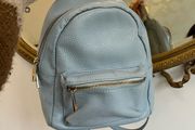 Genuine leather mini backpack light blue leather - Florence Italy