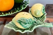 Vintage Collectable Portuguese Lemon Salt and Pepper Shakers Bordallo Pinheiro