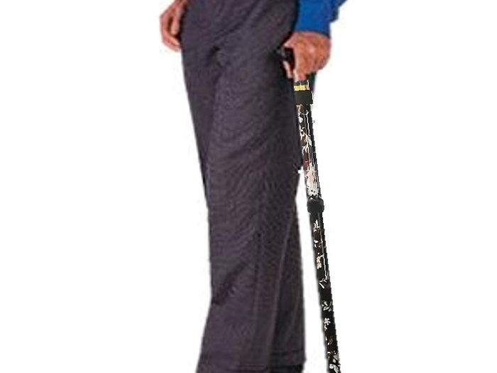 Folding Walking Stick, Floral Black