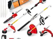 BU-KO 52cc Long Reach Petrol Multi Functional Garden Tool Including: Strimmer, Hedge Trimmer, Pruner Chainsaw with 2.4mm Thick Trimmer Line 3x 75cm Extension Pole, Toolbag for easy carry, storage