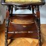 Antique High Chair folds Inlaid Play Table Image 5