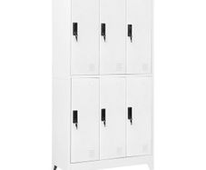 Locker Cabinet White 90x45x180 cm Steel