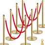 Gold & Silver Crowd Control Barrier Set with Red Velvet Ropes Image 7