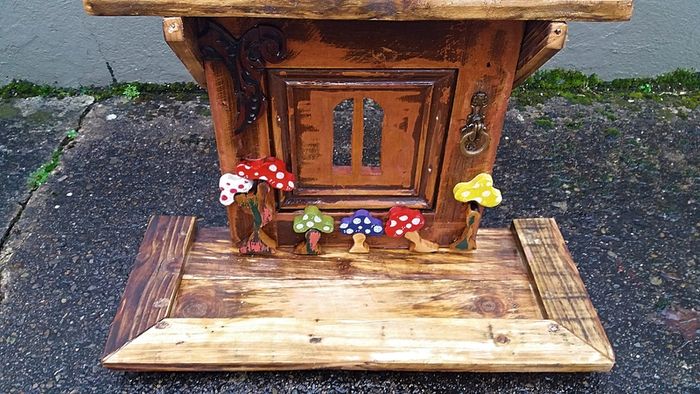 Rustic Fairy Door Floating Shelf