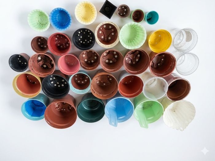 Bundle of Plastic Plant Pots Mixed Sizes 35 Pcs