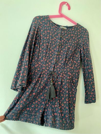 Next Navy Boho Floral Cotton Playsuit 6 Years