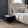 Sale !!! Chesterfield Velvet Square Coffee Table with Glass 63x63x45cm Image 2