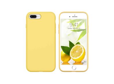 Liquid Silicone Case For iPhone 8 Plus / 7 Plus Luxury Thin Soft Phone Cover New Yellow - FHT08IP8PLK