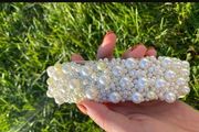 Dog Collar and Leash - Handmade - Pearl - Wedding - Brand New