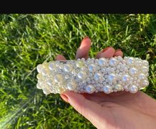 Dog Collar and Leash - Handmade - Pearl - Wedding - Brand New
