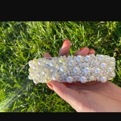 Dog Collar and Leash - Handmade - Pearl - Wedding - Brand New