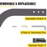 5pcs Box Blade Shank, 16" Scarifier Shank, 3 Holes Box Scraper Shank, Image 5