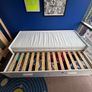IKEA Brimnes single to double pull out bed with two mattresses Image 4